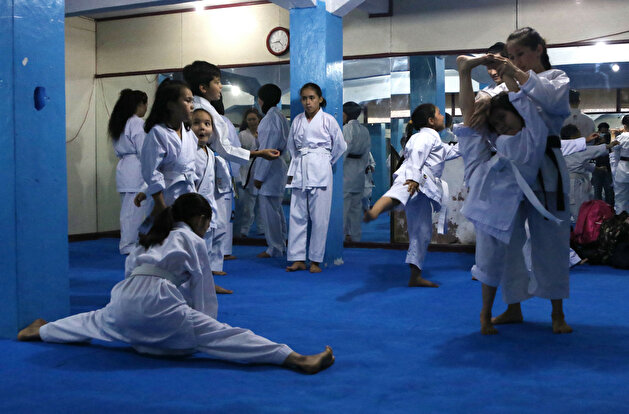 Young refugees practice Karate in Indonesia