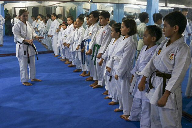 Young refugees practice Karate in Indonesia