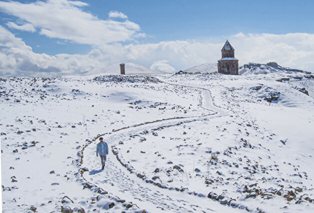 World Heritage Site Ani dons white coat in March