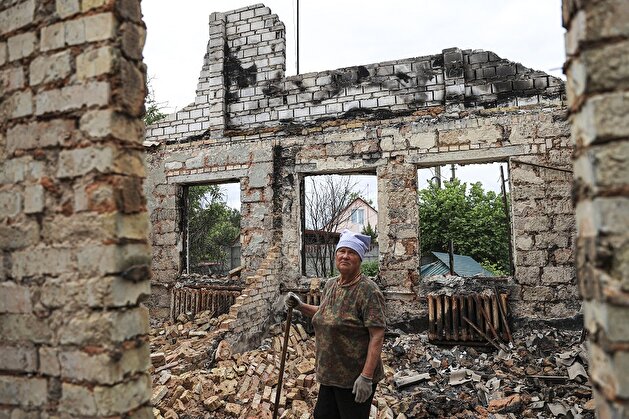 67-year-old Ukrainian woman lives in basement of her destroyed home as Russia forges on