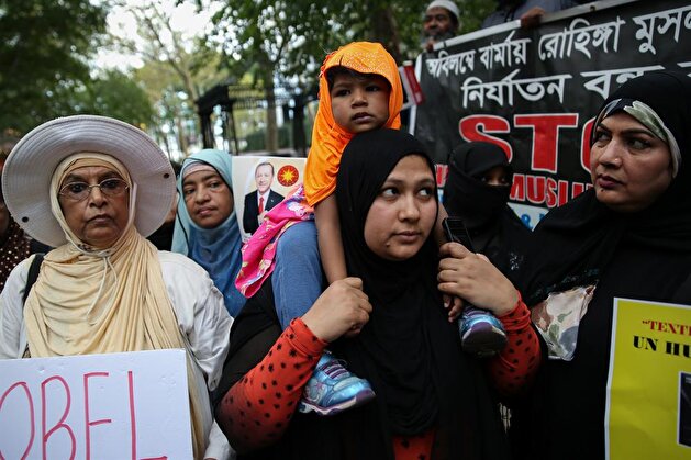 Muslim Americans protest Myanmar at UN headquarters