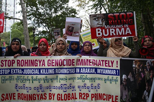 Muslim Americans protest Myanmar at UN headquarters