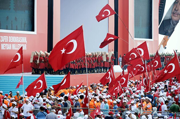 People gathering for historic rally in Istanbul