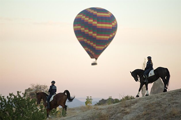 Members of Gendarmerie Horse and Dog Training Center ensure security in Nevşehir