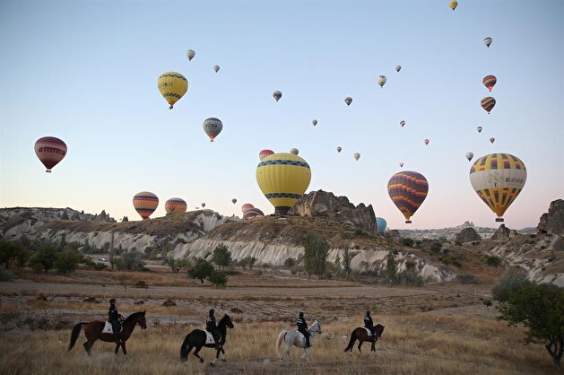 Members of Gendarmerie Horse and Dog Training Center ensure security in Nevşehir