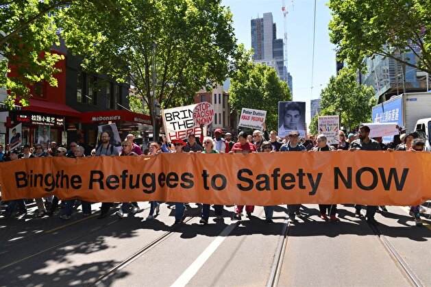 Protest against Australian government in Melbourne