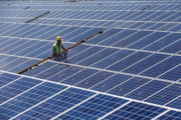 Solar power plant construction in Turkey's Van