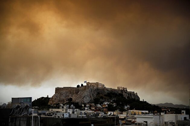 Wildfire burning outside Athens