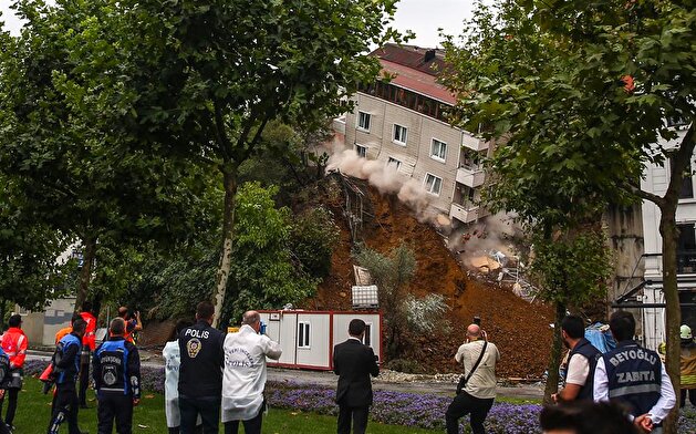 Landslide in Istanbul's Beyoglu district