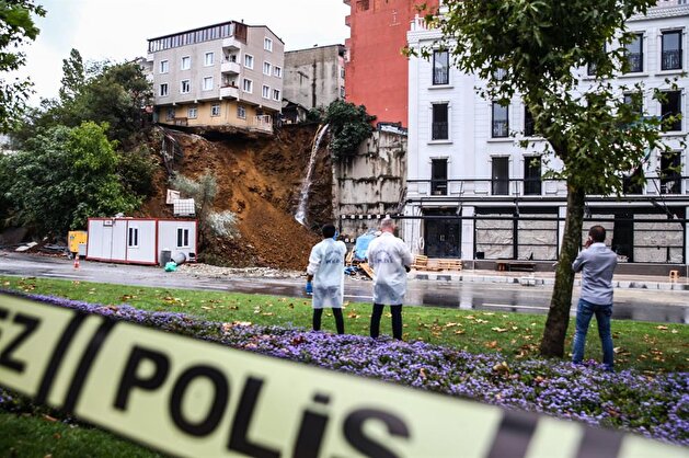 Landslide in Istanbul's Beyoglu district