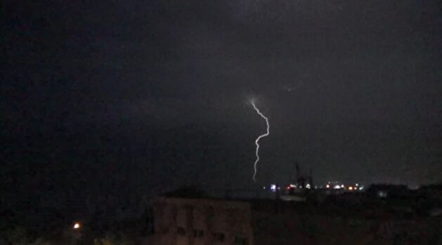 Lightning illuminates Istanbul's night sky