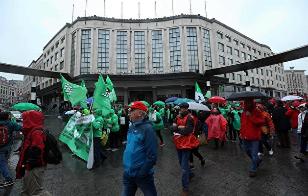 Protest in Belgium against government's pension reform
