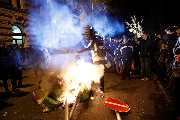 Protest against the new labor law in Budapest