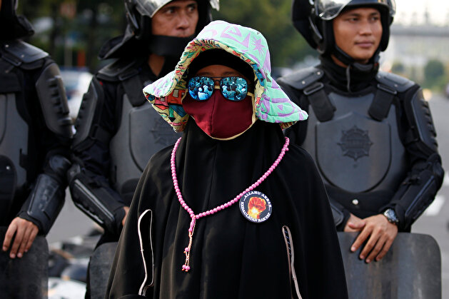Mass rally in The Elections Supervisory Agency in Jakarta