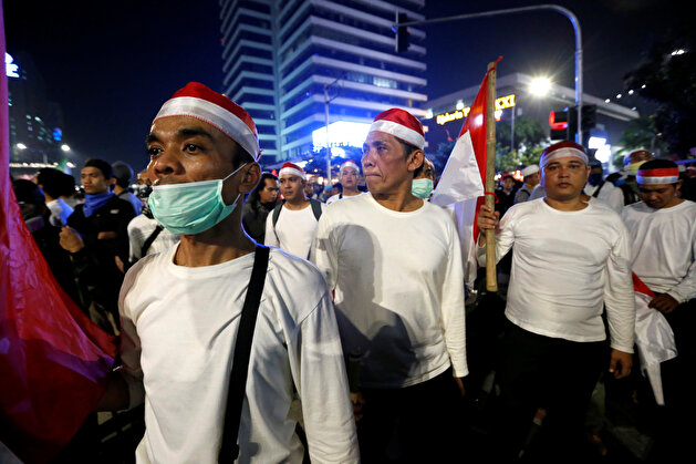Mass rally in The Elections Supervisory Agency in Jakarta
