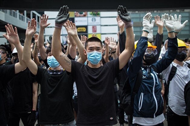 Demonstration against a proposed extradition bill in Hong Kong