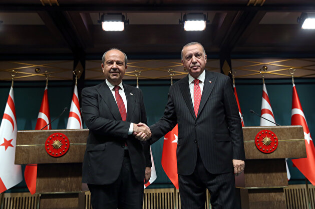 Turkish President Erdoğan, Turkish Cypriot Prime Minister Ersin Tatar joint press conference in Ankara