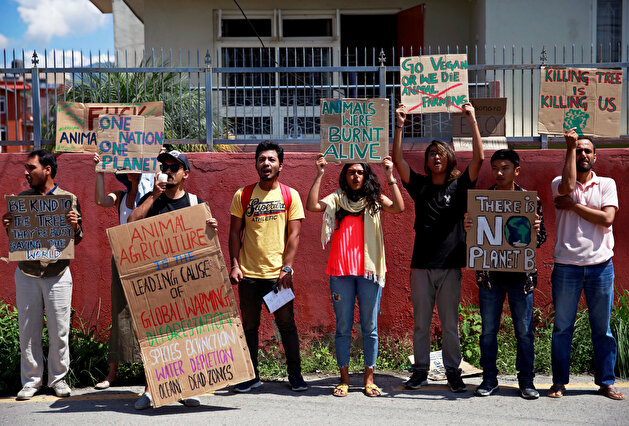 Activists demonstrate for Amazon rainforest in Nepal