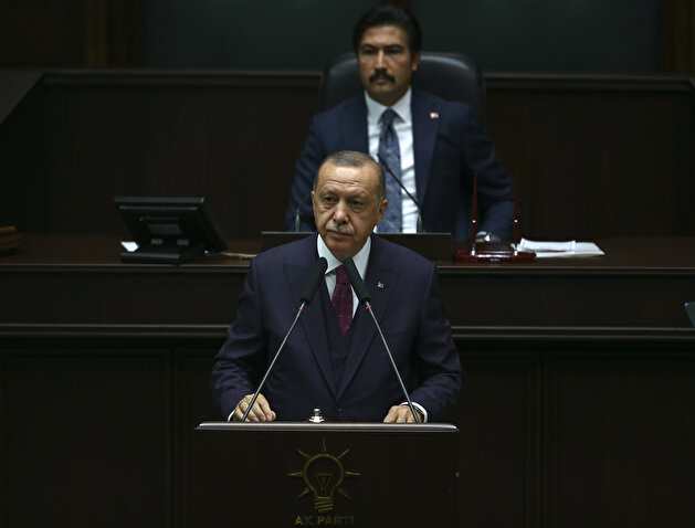 Turkish President Erdoğan attends a meeting of his ruling AK Party in Ankara