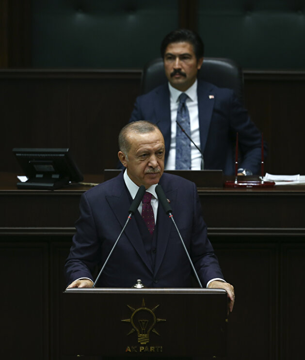 Turkish President Erdoğan attends a meeting of his ruling AK Party in Ankara