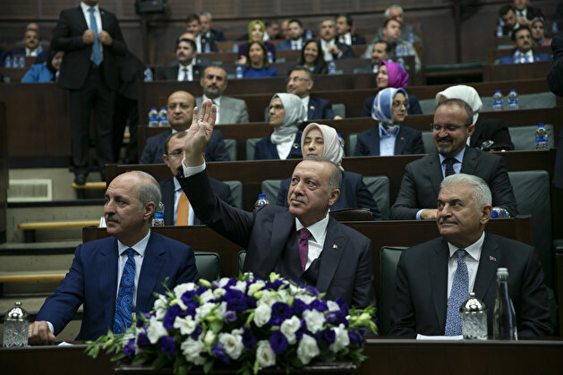 Turkish President Erdoğan attends a meeting of his ruling AK Party in Ankara