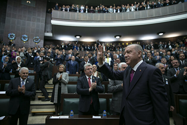 Turkish President Erdoğan attends a meeting of his ruling AK Party in Ankara