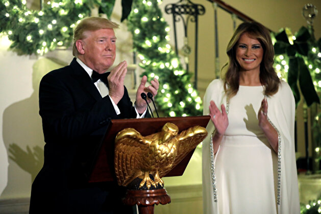 US President Donald Trump and First Lady Melania Trump at the Congressional Ball in Washington