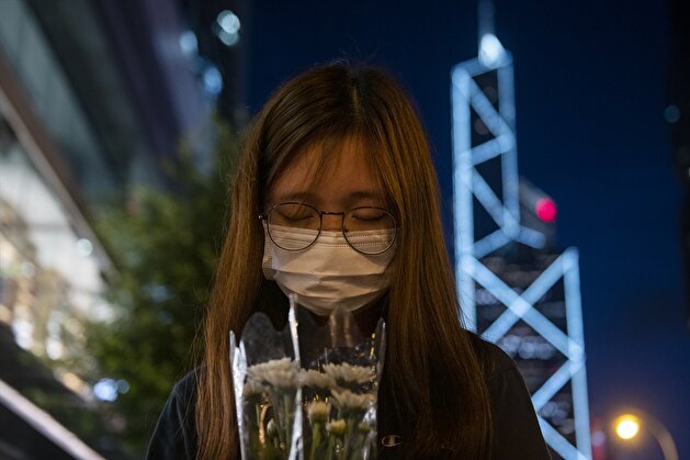 Vigil for Deceased Protestor in Hong Kong Amid Coronavirus Pandemic