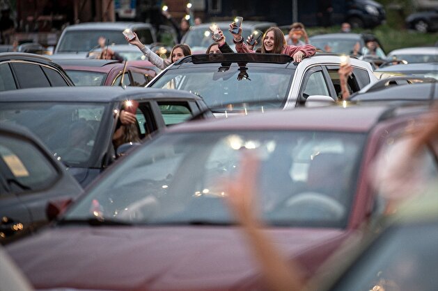 Drive-in concert in the Czech Republic