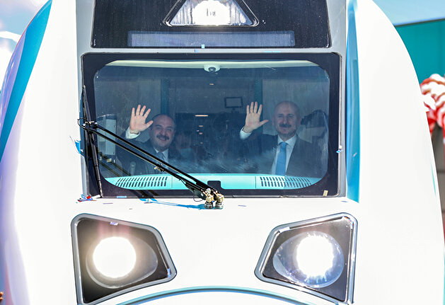 Factory tests ceremony of the first Turkish-made electric train in Turkey's Sakarya