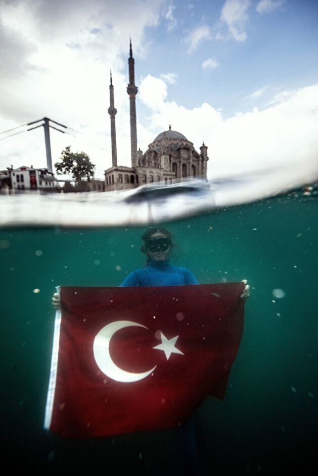 World record-holder free-diver Sahika Ercumen dives as 'Life Below Water Advocate'