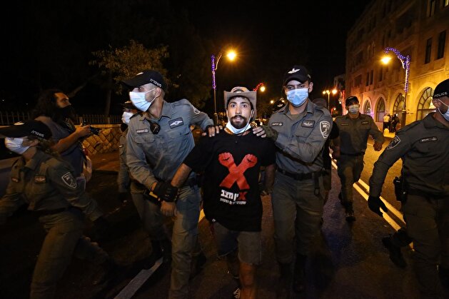 Protest in West Jerusalem against Israeli PM Netanyahu