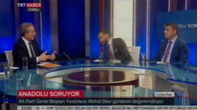 Mehdi Eker'in katıldığı programda korkutan anlar.