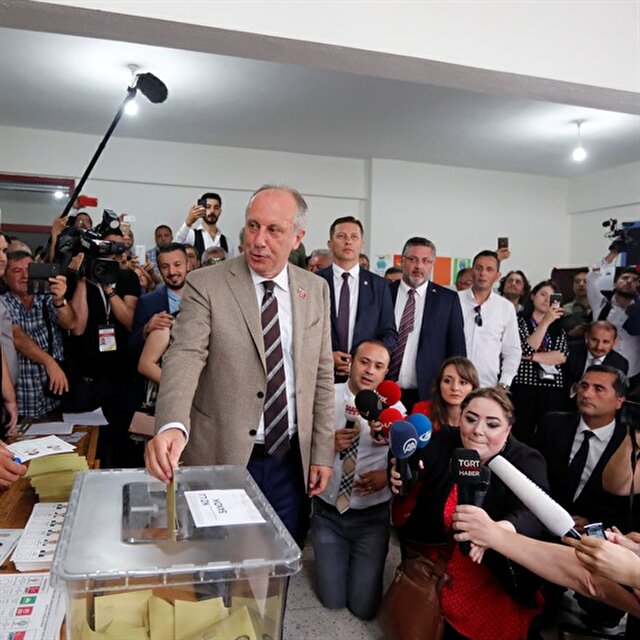 Turkey’s main opposition presidential candidate İnce votes in elections