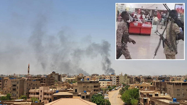 Sudan ordusuna ait savaş uçakları, çatışmaların yoğun olarak devam ettiği havalimanı, Cumhurbaşkanlığı Sarayı, Genelkurmay Başkanlığı gibi noktaların yakınında yarım saat kadar alçak irtifada uçtu.