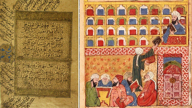 İbnü’l Bevvâb Mushafı, v. 279 ve bir kütüphaneci tasviri. 