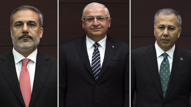 MİT Başkanı Hakan Fidan Dışişleri Bakanı, İstanbul Valisi Ali Yerlikaya İçişleri Bakanı ve Genelkurmay Başkanı Org. Yaşar Güler de Milli Savunma Bakanı oldu