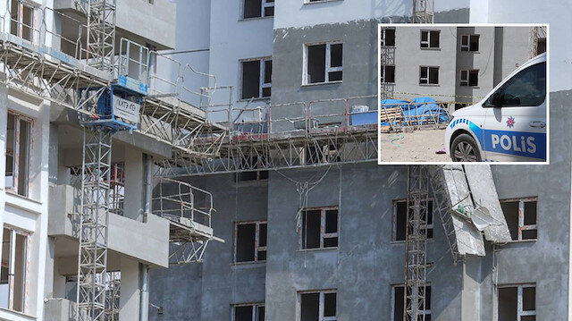 Sincan'da inşaatta iskele çöktü.