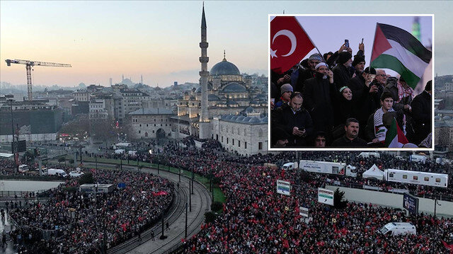 Filistin'e destek yürüyüşü başladı