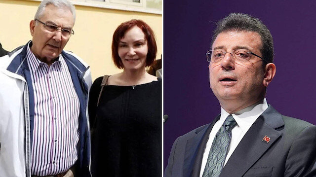 Eski CHP Genel Başkanı Deniz Baykal ile kızı Aslı Baykal (solda) Ekrem İmamoğlu (sağda)