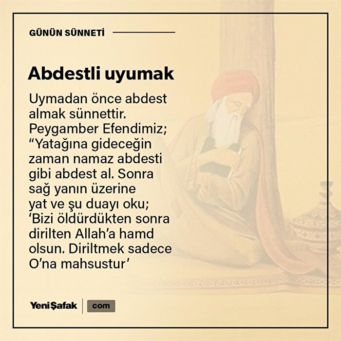Uyumadan önce abdest almak