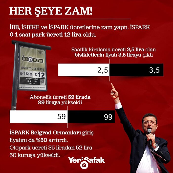 İBB'den her şeye zam