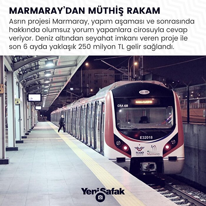 Marmaray, karşı çıkanlara cirosuyla cevap verdi