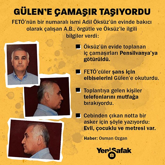 'Gülen'e çamaşır taşıyordu'