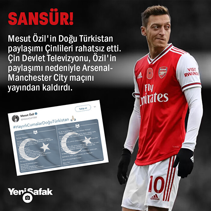 Mesut Özil'e Doğu Türkistan sansürü