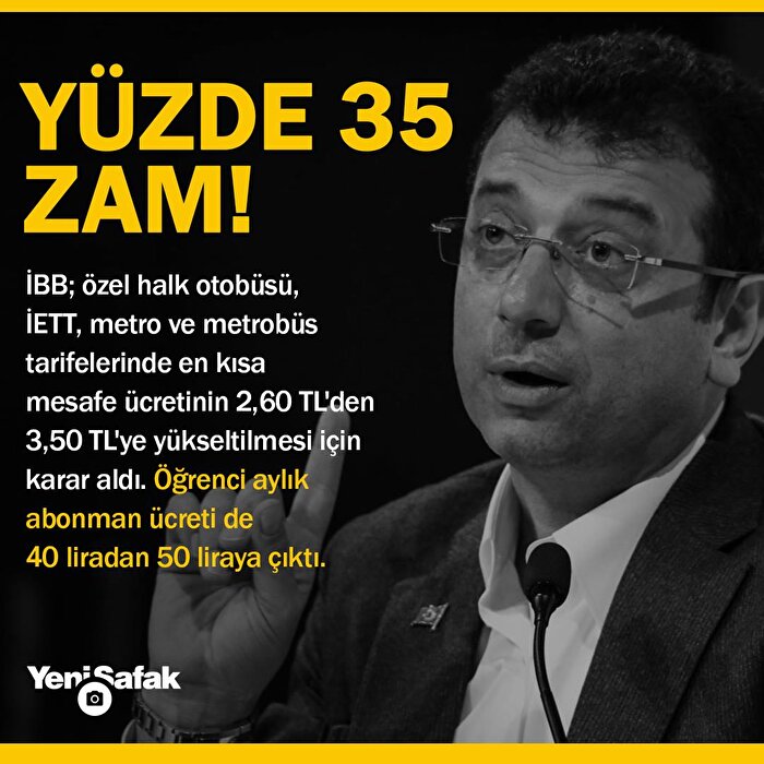 İstanbul'da ulaşıma yüzde 35 zam yapıldı