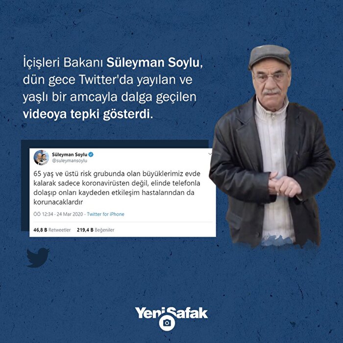 İçişleri Bakanı Soylu'dan yaşlı amcayla dalga geçenlere sert tepki