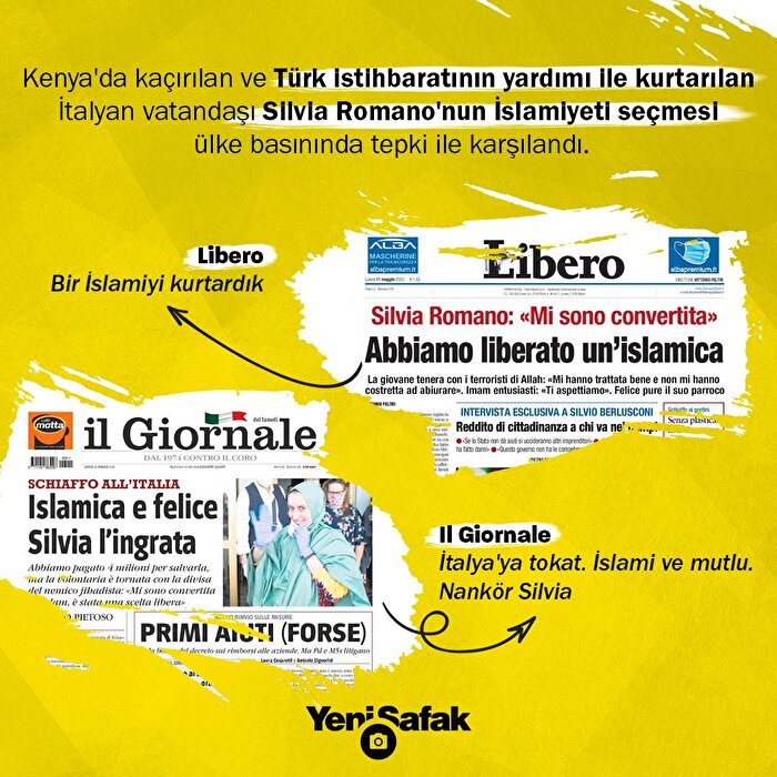 İtalyan basınında skandal manşetler: Silvia Romano'nun İslamiyeti seçmesine tahammül edemediler!