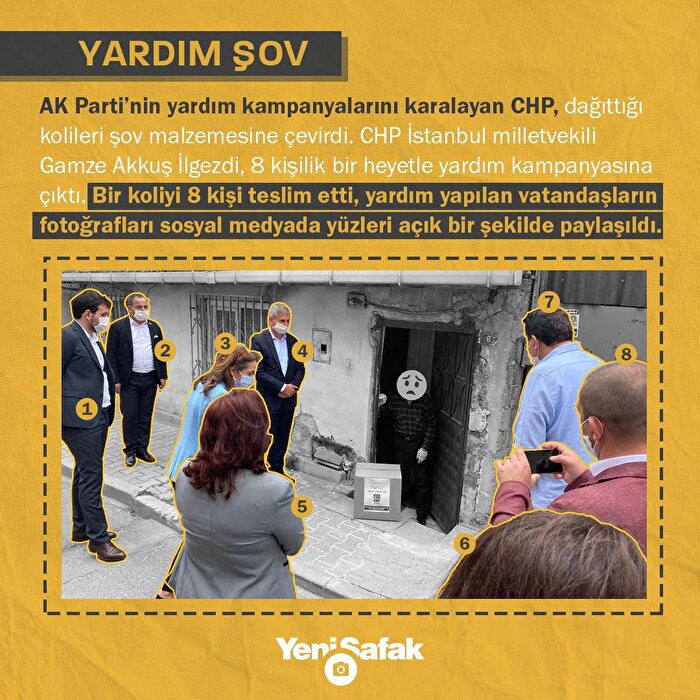 Yardım şov: 1 kolinin başında 8 CHP'li
