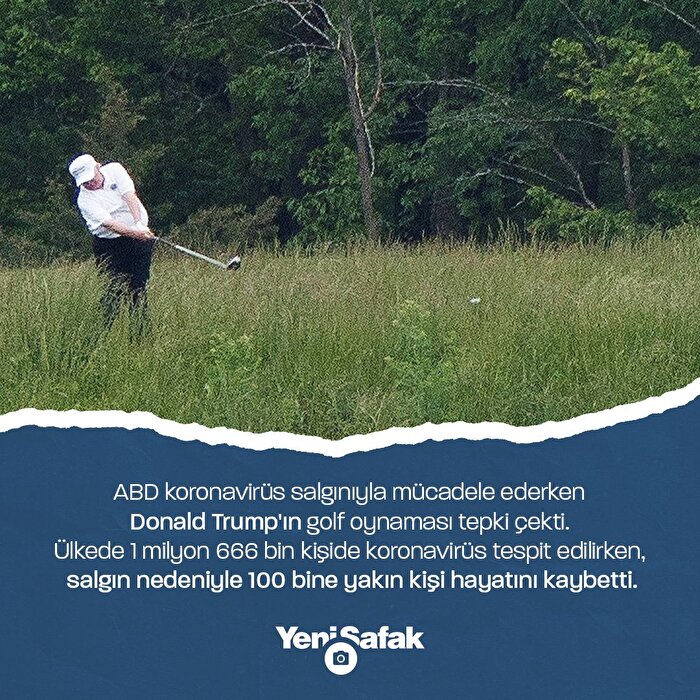 Koronavirüs salgını devam ederken Donald Trump golf oynadı!